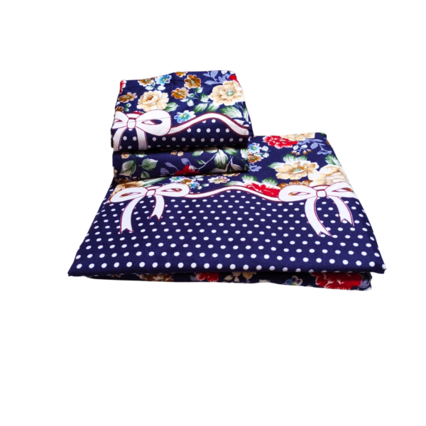 Blue Flowery Ribbons 4by6 Bedsheet