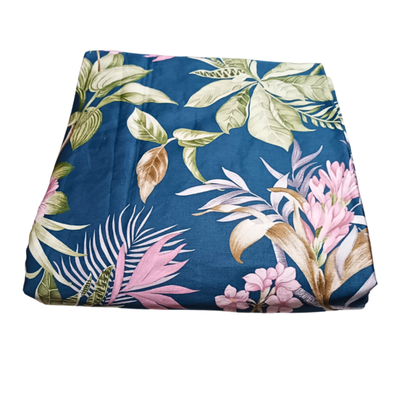 Blue Hibiscus 7by7 100% Cotton Bedsheet - Image 4