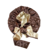 Bonnet- 100% Silk-Reversible Rope-Brown/Nude