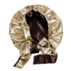 Bonnet- 100% Silk-Reversible Rope-Brown/Nude - Image 4