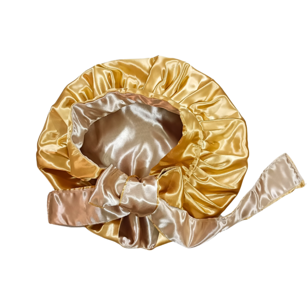 Reversible Rope 100% Silk Bonnet-Champagne/Gold - Image 5