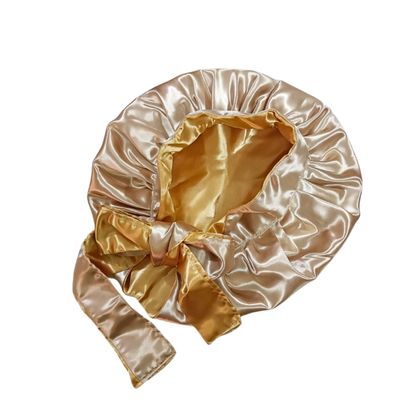 Reversible Rope 100% Silk Bonnet-Champagne/Gold - Image 3