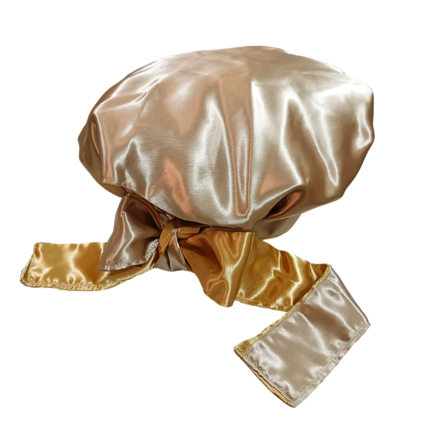 Reversible Rope 100% Silk Bonnet-Champagne/Gold - Image 2