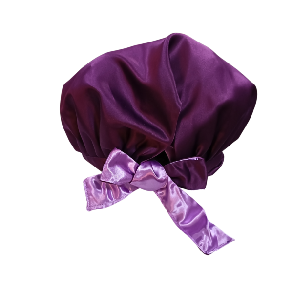 Reversible Rope- 100% Silk Bonnet-Lilac/Magenta - Image 2