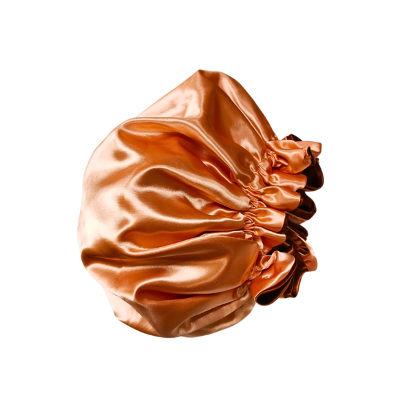 Reversible Ruffle 100% Silk Bonnet-Orange/Peach - Image 7