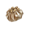 Reversible Ruffle 100% Silk Bonnet-Champagne/Gold - Image 4