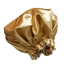Reversible Ruffle 100% Silk Bonnet-Champagne/Gold