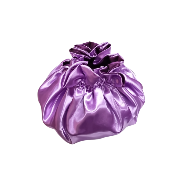 Bonnet-100% Silk- Reversible Ruffle-Lilac/Magenta