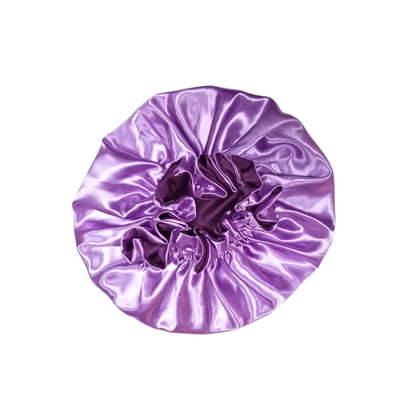 Bonnet-100% Silk- Reversible Ruffle-Lilac/Magenta - Image 3