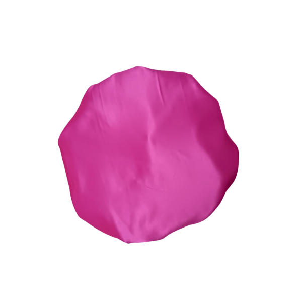100% Silk Bonnet- Reversible Ruffle-Silver/Pink - Image 6