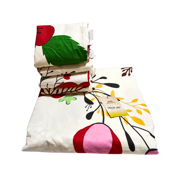 Duvet Cover Set: Cream Flowers 6by6 - Image 4