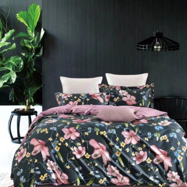 Grey Hibiscus 6by7 100% Cotton Bedsheet - Image 5
