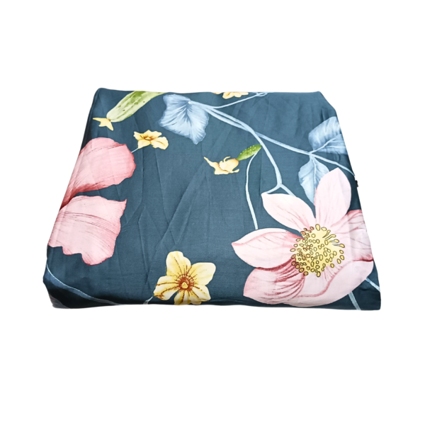 Grey Hibiscus 6by7 100% Cotton Bedsheet - Image 4