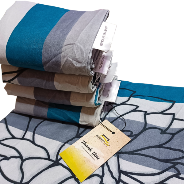 Grey Stripe Flower 7by7 Bedsheet - Image 3