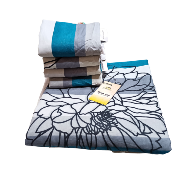 Grey Stripe Flower 7by7 Bedsheet