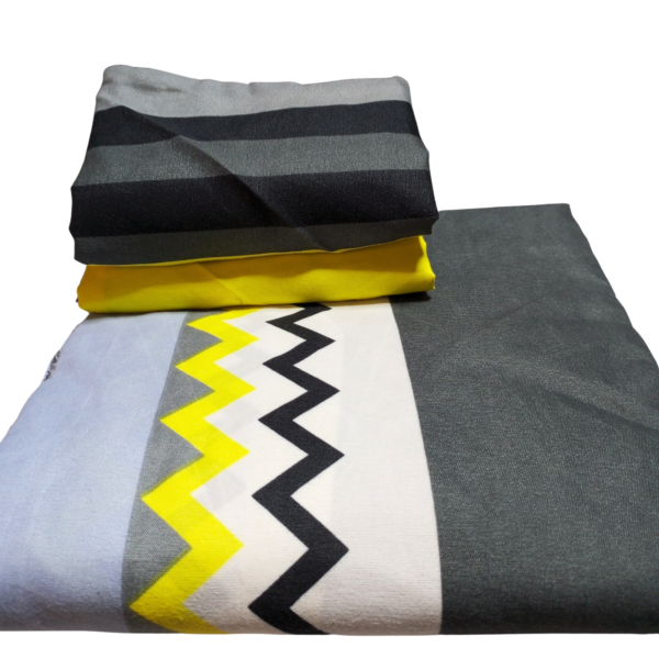 Grey Yellow Waves 4by6 Bedsheet