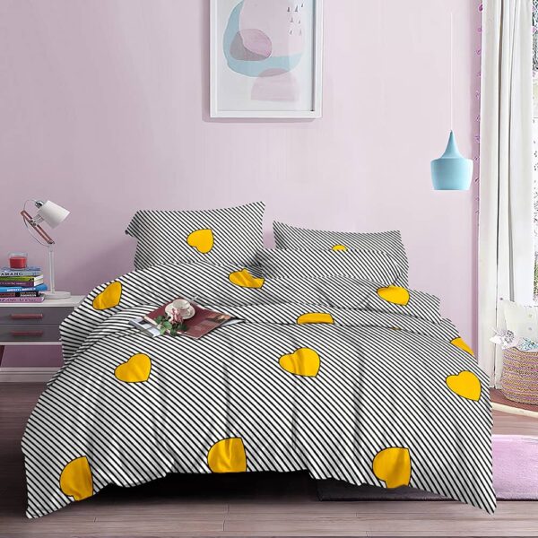 Black Yellow Heart 4by6 Bedsheet - Image 4