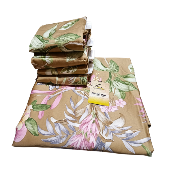Brown Hibiscus 6by6 100% Cotton Bedsheet