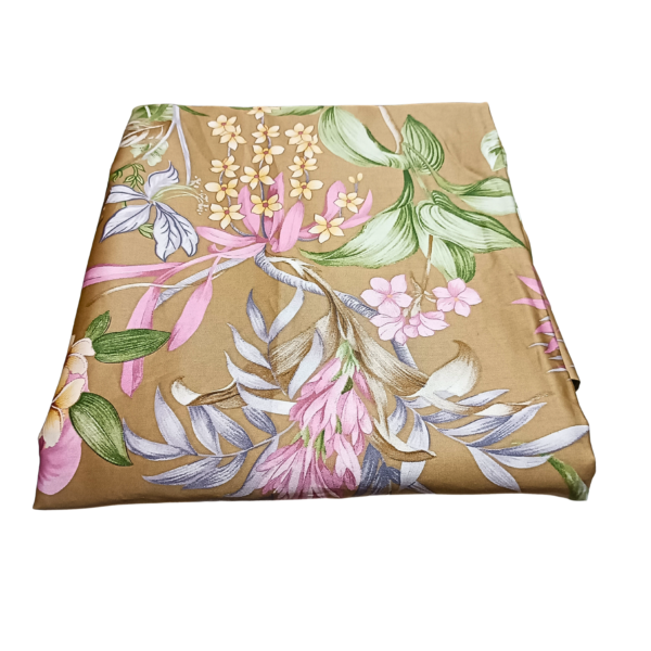 Brown Hibiscus 6by6 100% Cotton Bedsheet - Image 4